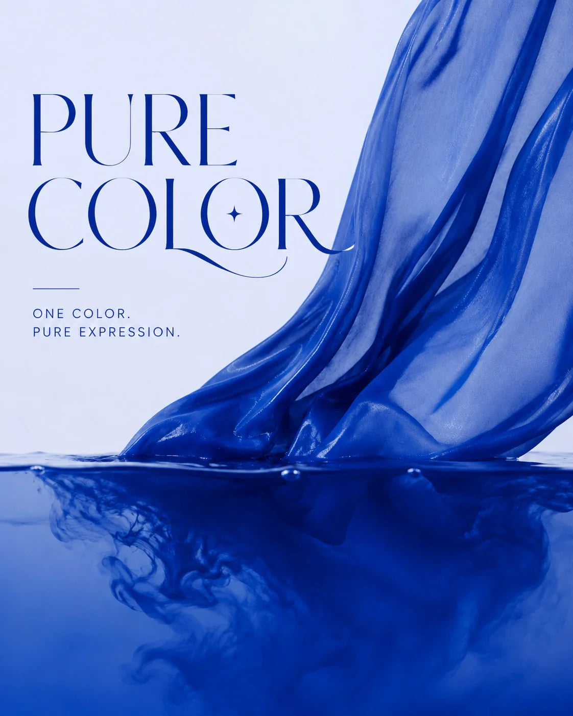 Blue hand-dyed silk for Pure Color