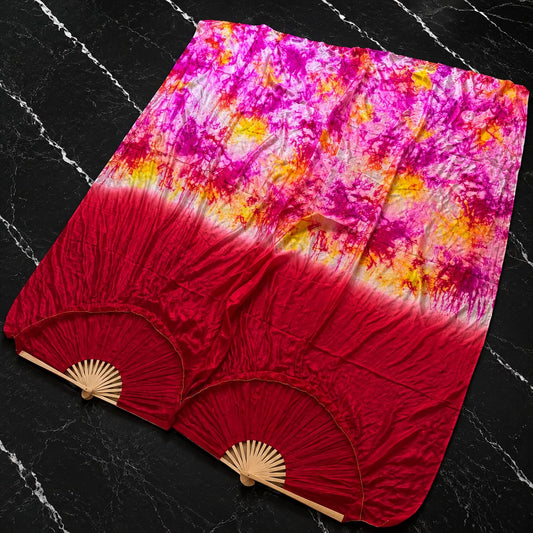 Desert Sunset Silk Fan Veils — one-of-one silk fan veils by LUMIVEIL, product image 1