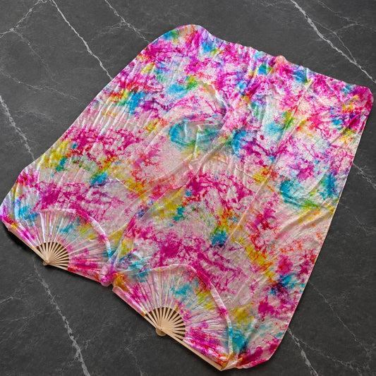Wildflower Fields Silk Fan Veils — one-of-one silk fan veils by LUMIVEIL, product image 1