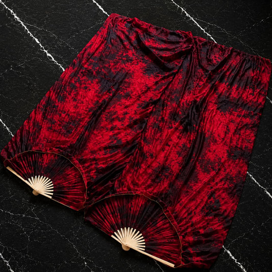 Volcanic Fire Silk Fan Veils — one-of-one silk fan veils by LUMIVEIL, product image 1
