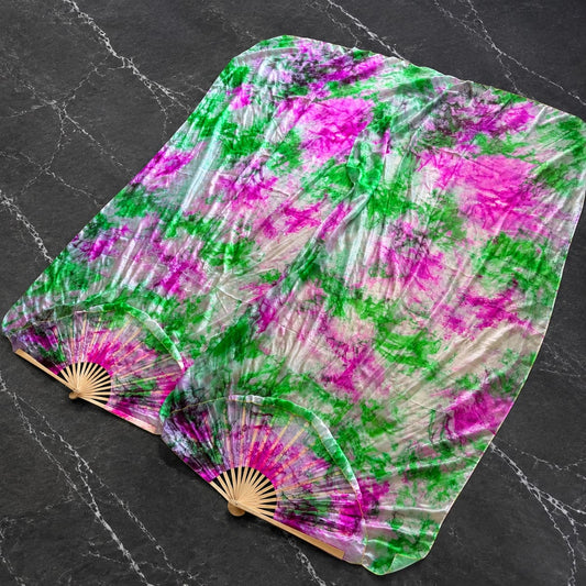 Alpine Blossom Valley Silk Fan Veils — one-of-one silk fan veils by LUMIVEIL, product image 1