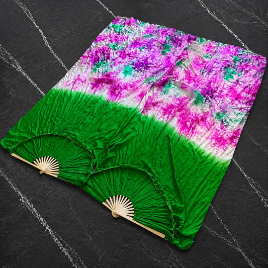 Forest Bloom Season Silk Fan Veils — one-of-one silk fan veils by LUMIVEIL, product image 1