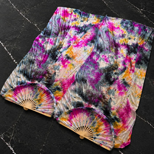 Painted Earth Layers Silk Fan Veils — one-of-one silk fan veils by LUMIVEIL, product image 1