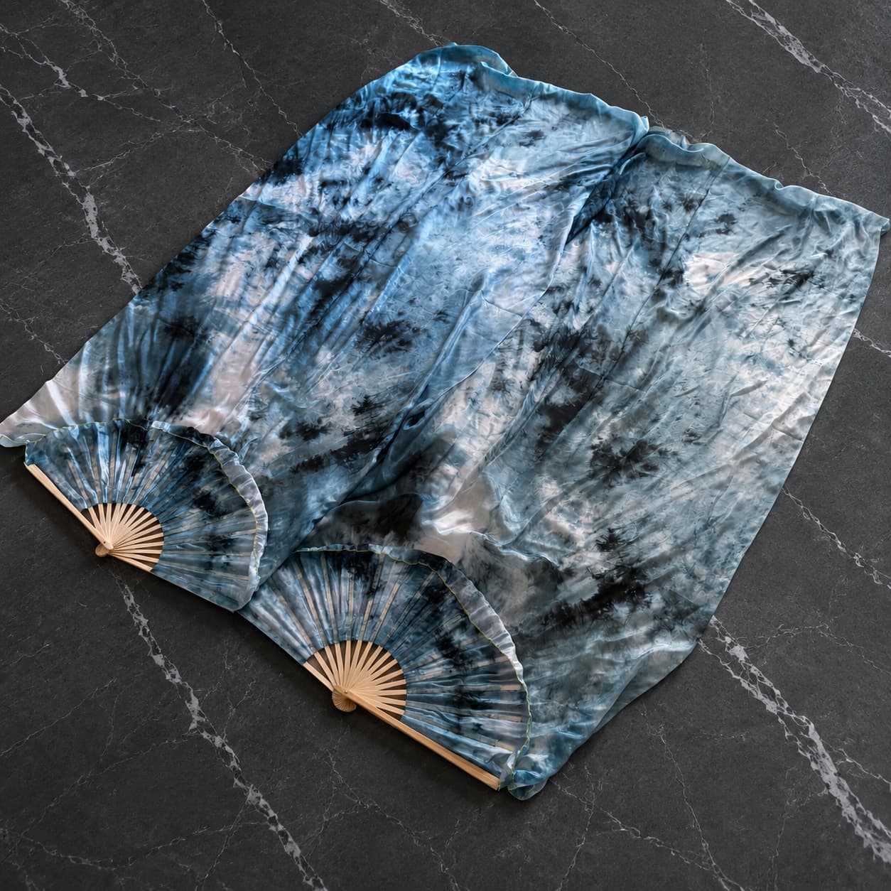 Arctic Glacier Silk Fan Veils — one-of-one silk fan veils by LUMIVEIL, product image 1