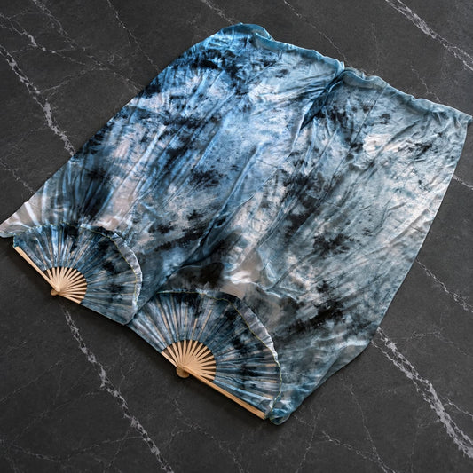 Arctic Glacier Silk Fan Veils — one-of-one silk fan veils by LUMIVEIL, product image 1