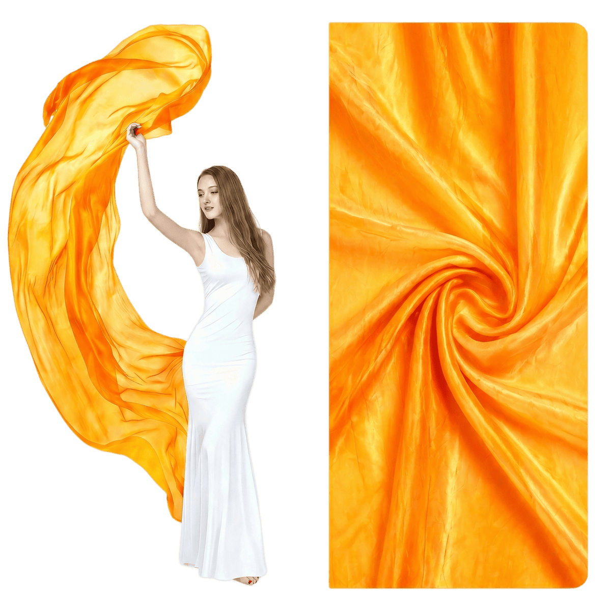 Orange Silk Veil