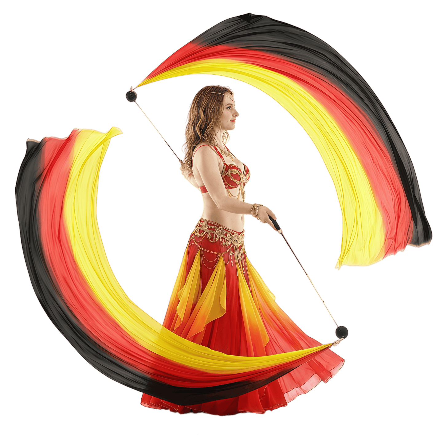 Silk Veil Poi – 2 Balls & 2 Silk Veils | Dance Performance Props
