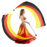 Black, Red & Yellow Silk Veil Poi