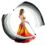 White & Black Silk Veil Poi