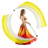 White & Yellow Silk Veil Poi