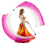 White & Pink Silk Veil Poi