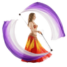 White & Purple Silk Veil Poi