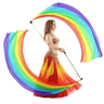 Rainbow Silk Veil Poi Set Silk Veil Poi