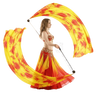 Yellow & Red Silk Veil Poi