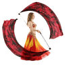 Black & Red Silk Veil Poi