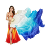 White, Aqua & Royal Blue Silk Fan Veils