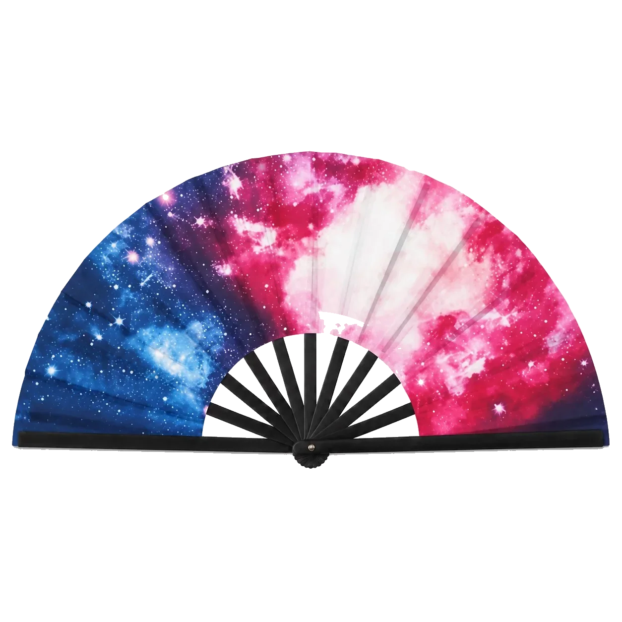 Cosmic Galaxy Oversized Rave Folding Fan transparent background