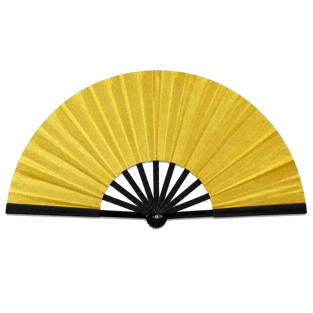 Golden Glitter Oversized Rave Folding Fan transparent background