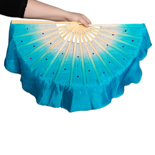 Lake Blue kids silk fan veils — matched left and right pair