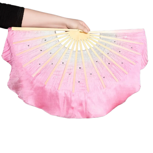 Light Pink kids silk fan veils — matched left and right pair