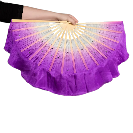 Purple kids silk fan veils — matched left and right pair