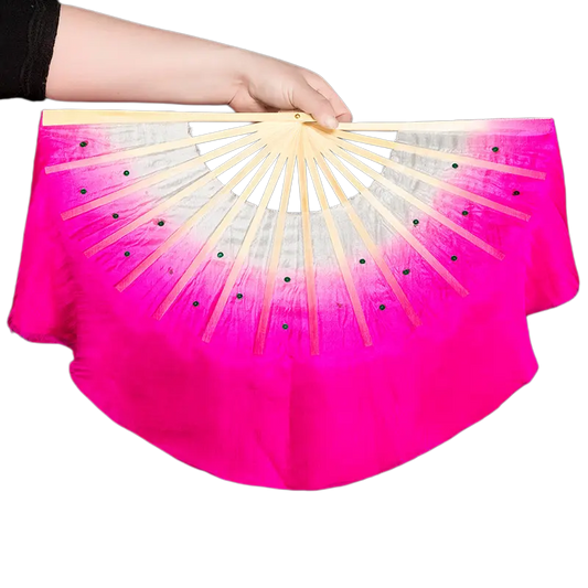 Rose Pink kids silk fan veils — matched left and right pair