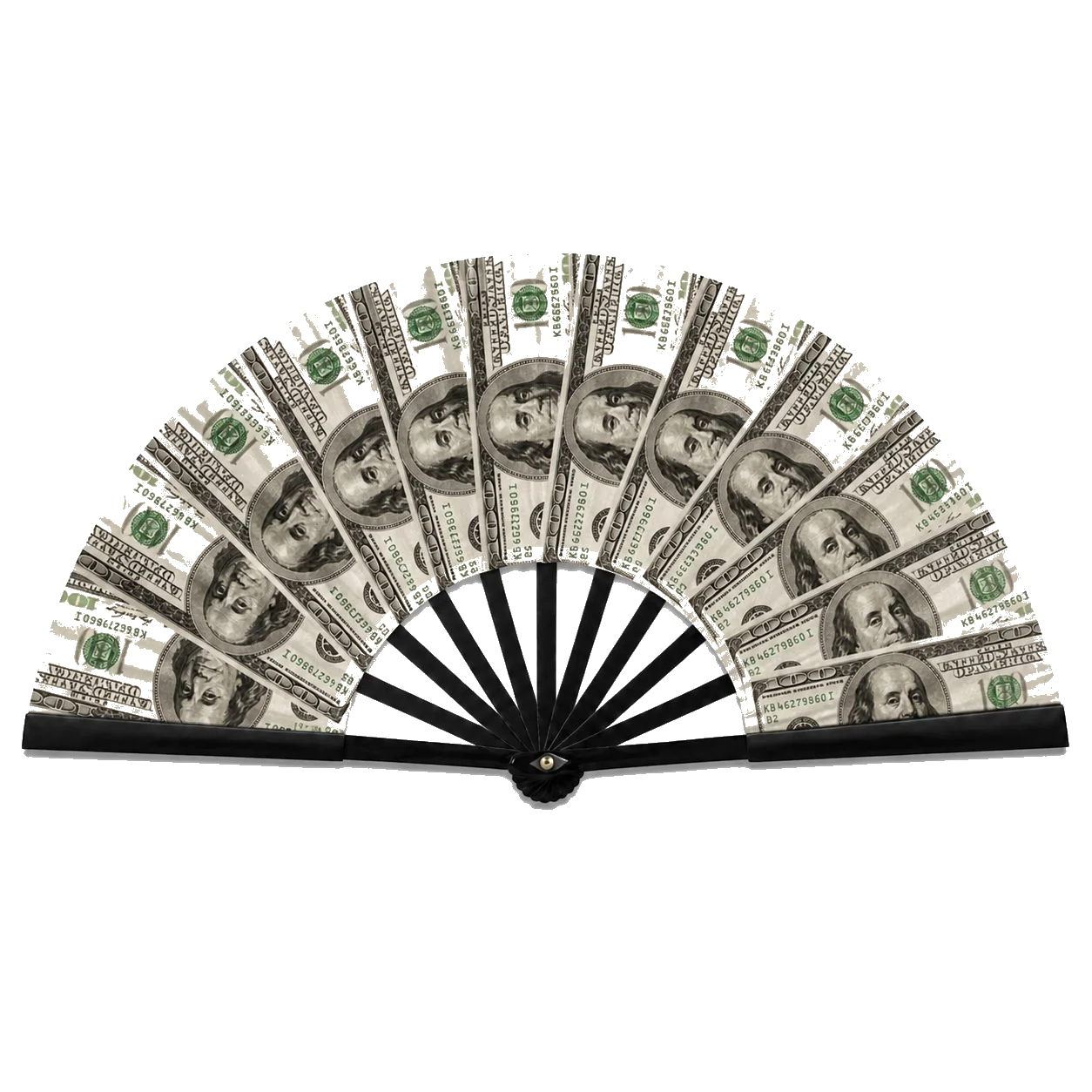Hundred-Dollar Hype Oversized Rave Folding Fan transparent background