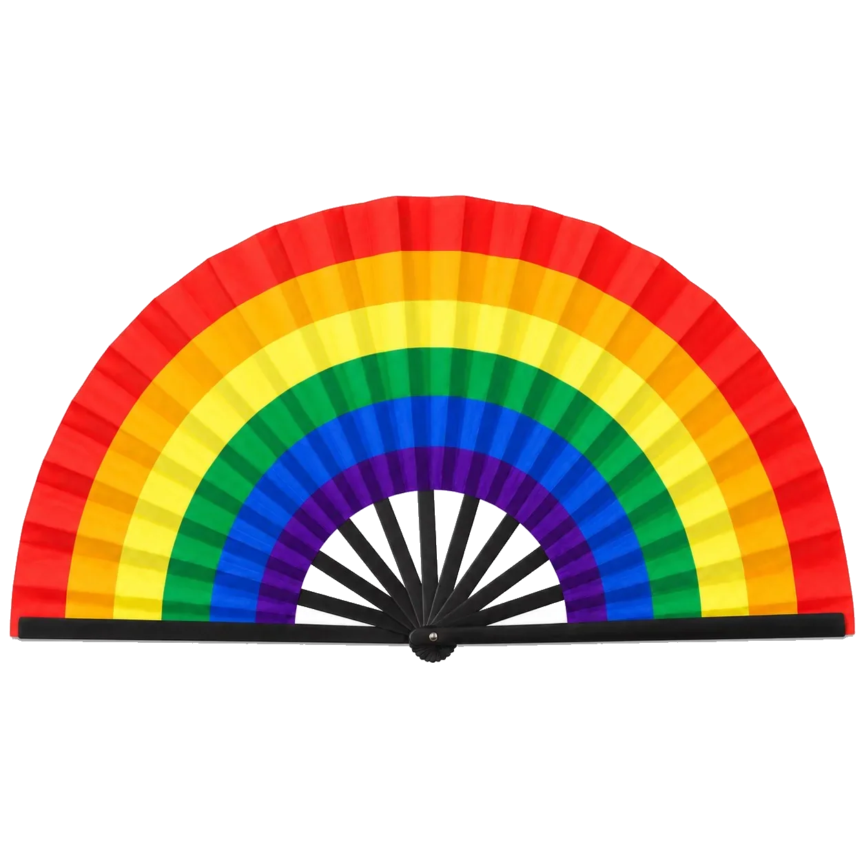 Classic Rainbow Oversized Rave Folding Fan transparent background